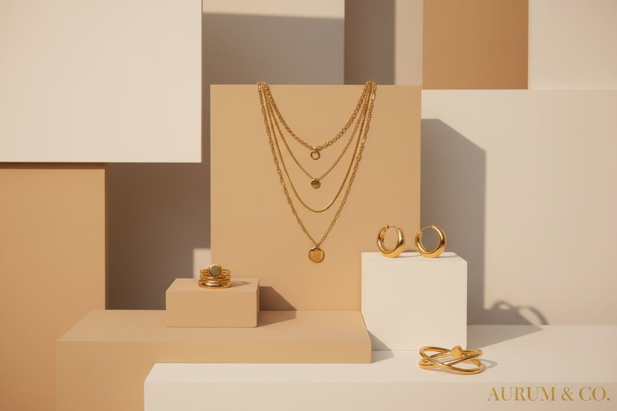 Bannière bijoux dorés sans perles